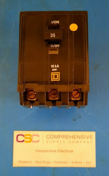 QOB335 - Square D 35A Amp 3P Pole 10kA@240V Bolt On Circuit Breaker