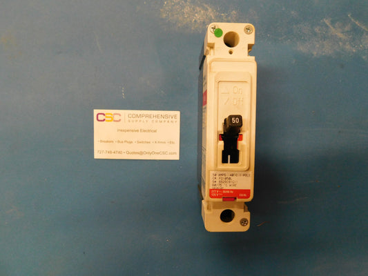 FD1050L - Eaton 50A Amp 1P Pole 35kA@277V Plug On Circuit Breaker W/Red Label