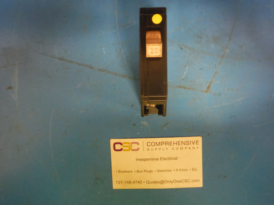 CH120 - Cutler Hammer 20A Amp 1P Pole 10kA@120/240V Plug On Circuit Breaker W/Metal Foot