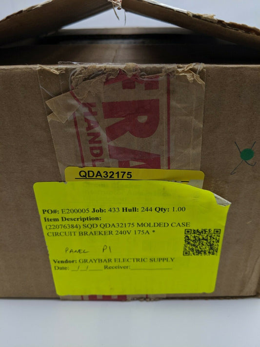 QDA32175 - Square D 175A Amp 3P Pole 25kA@240V I-Line Plug On Powerpact Circuit Breaker
