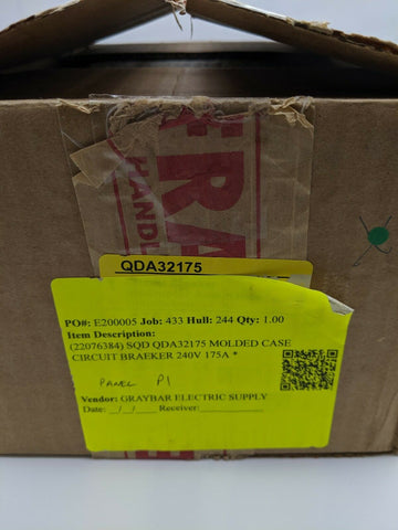 QDA32175 - Square D 175A Amp 3P Pole 25kA@240V I-Line Plug On Powerpact Circuit Breaker