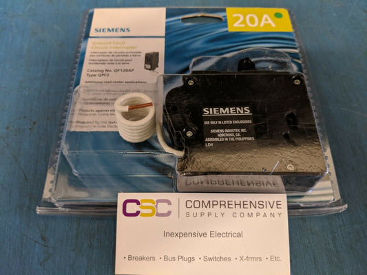 QF120AP - Siemens 20A Amp 1P Pole 10kA@120V Plug On Ground Fault GFCI Circuit Breaker