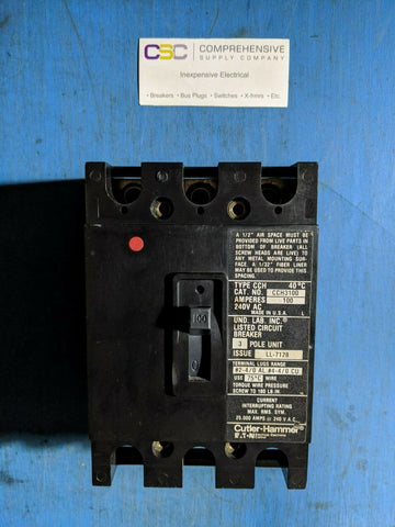 CCH3100 - Cutler Hammer 100A Amp 3P Pole 25kA@240V Bolt On Circuit Breaker