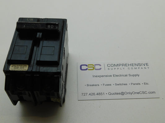THQL2180 - GE 80A Amp 2P Pole 10kA@120/240V Plug On Circuit Breaker - Older Series