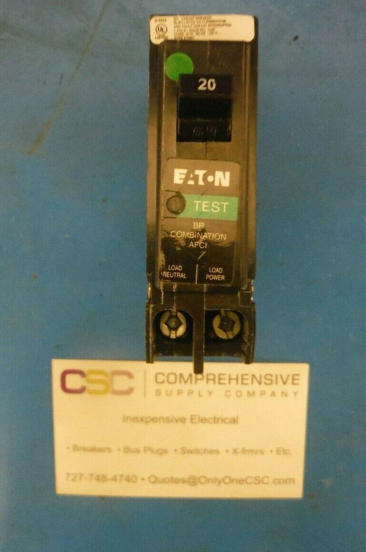 BRP120AF - Eaton 20A Amp 1P Pole Dual Function AFCI/GFCI Plug On Neutral Br Circuit Beaker