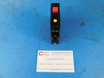 CH115 - Cutler Hammer 15A Amp 1P Pole 10kA@120/240V Plug On Circuit Breaker W/Red Handle, Metal Foot & Half Notch