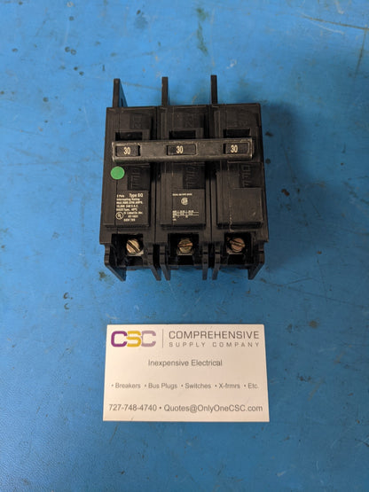 BQ3B030 - Siemens 30A Amp 3P Pole 10kA@240V Bolt On Bq Circuit Breaker