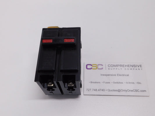 BR220R - Westinghouse 20A Amp 2P Pole 10kA@120/240V Plug On Circuit Breaker W/Red Handle