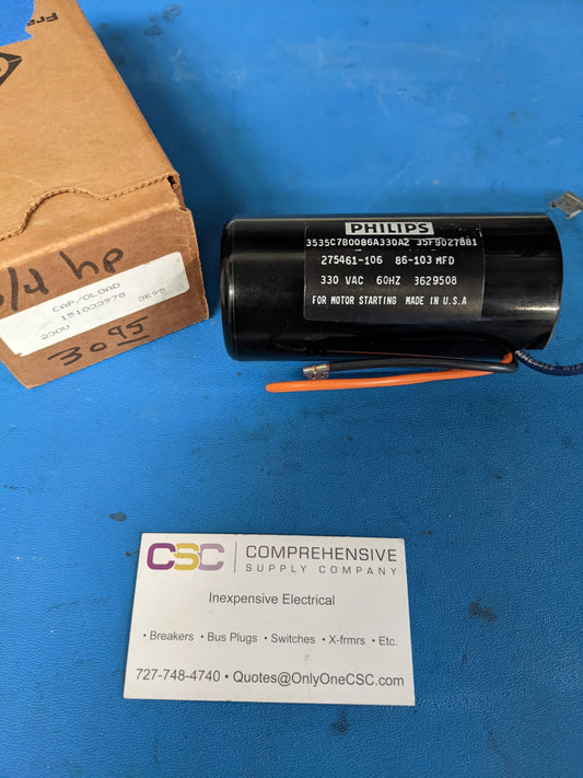 151033978 - Franklin Electric 330 Vac 86-103 Mfd Motor Starting Capacitor W/Overload Protection