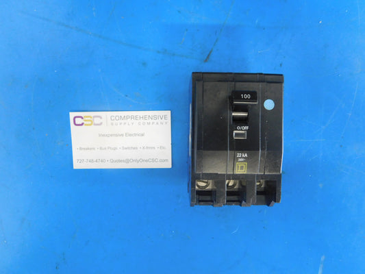 QOB3100VH - Square D 100A Amp 3P Pole 22kA@240V Bolt On Circuit Breaker