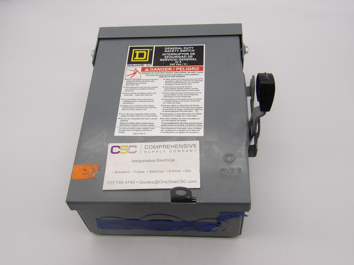 D321NRB - Square D 30A Amp 3P Pole 240V Nema 3R Fusible General Duty Safety Switch