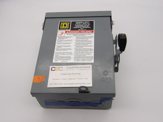 D321NRB - Square D 30A Amp 3P Pole 240V Nema 3R Fusible General Duty Safety Switch