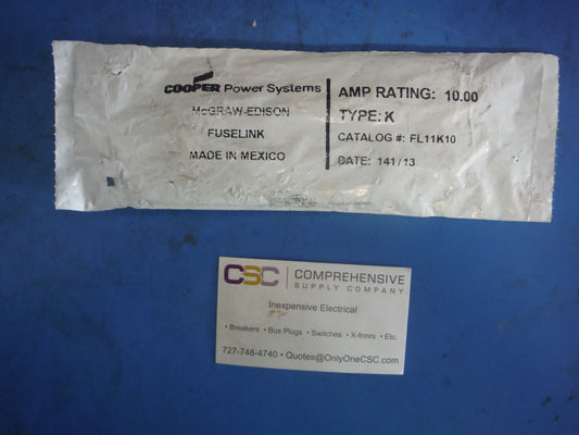 FL11K10 - Cooper 10A Amp K Type Fuse Link