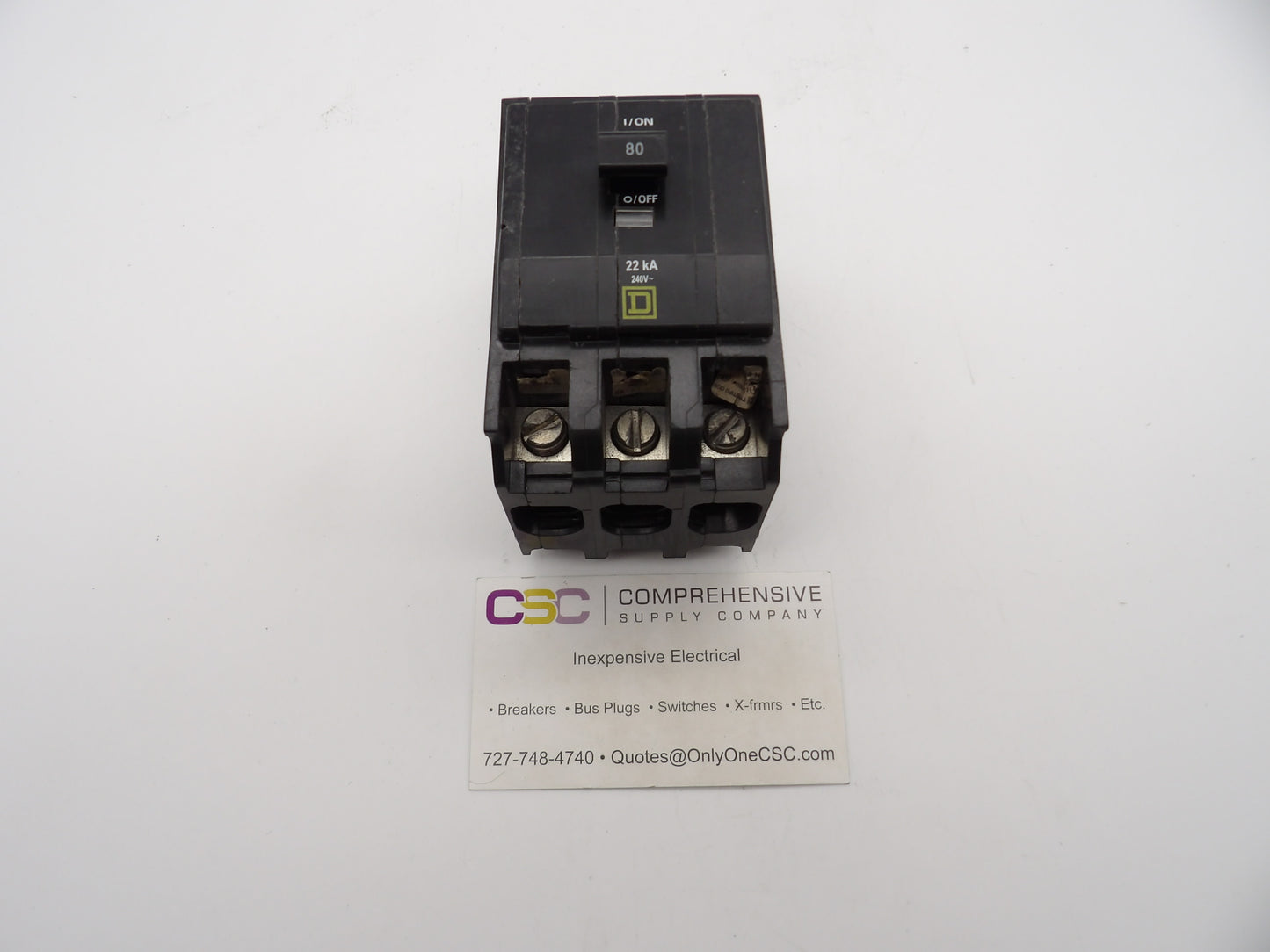 QOB380VH - Square D 80A Amp 3P Pole 22kA@240V Bolt On Circuit Breaker