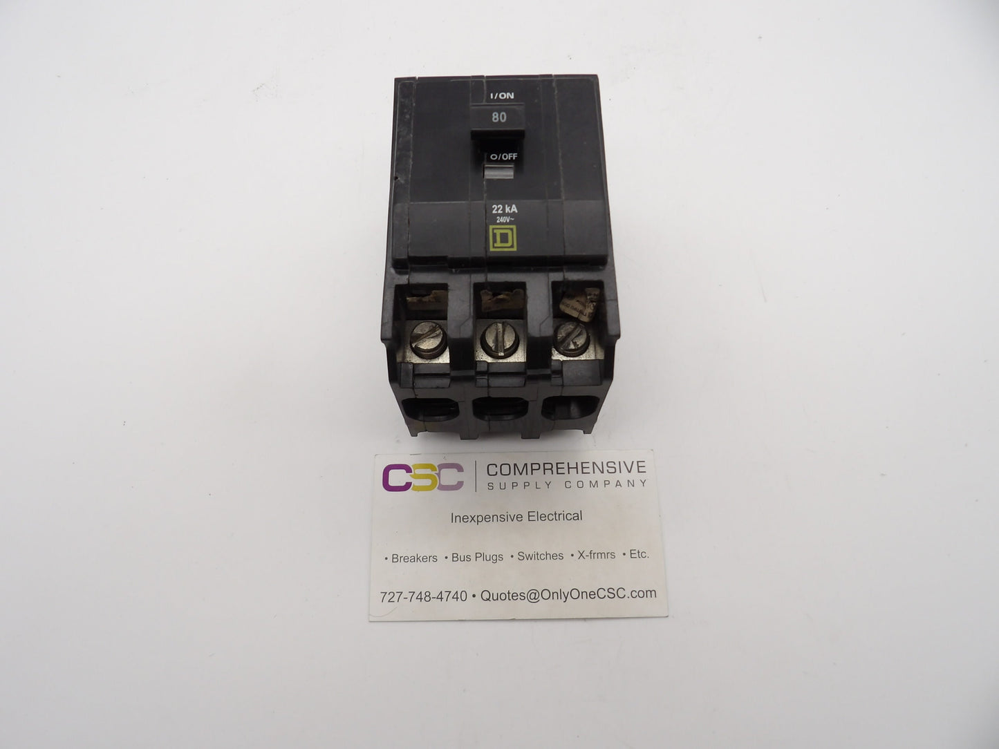 QOB380VH - Square D 80A Amp 3P Pole 22kA@240V Bolt On Circuit Breaker