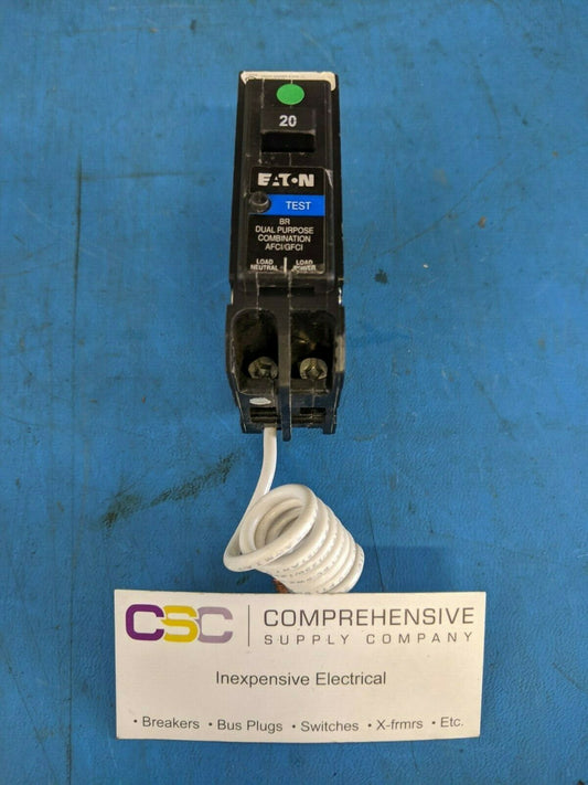 BRN120DF - Cutler Hammer 20A Amp 1P Pole 10kA@120V Plug On Dual Function AFCI/GFCI Circuit Breaker