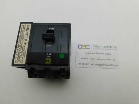 QO3401021 - Square D 40A Amp 3P Pole 10kA@240V Plug On Circuit Breaker W/120/240V Shunt Trip