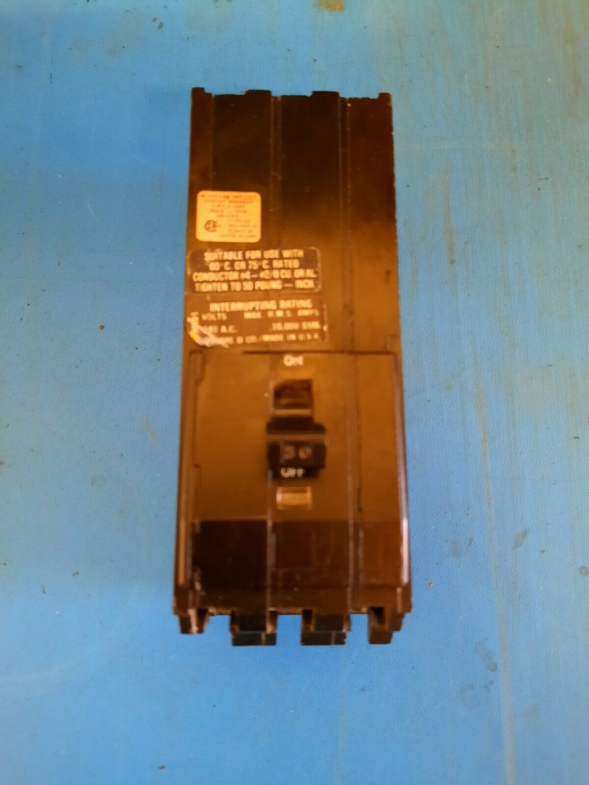 Q1380 - Square D 80A Amp 3P Pole 10kA@240V Plug On Circuit Breaker