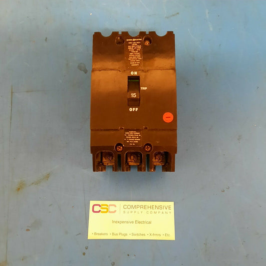 TEY315 - GE 15A Amp 3P Pole 14kA@480Y/277V Bolt On Circuit Breaker - Older Series