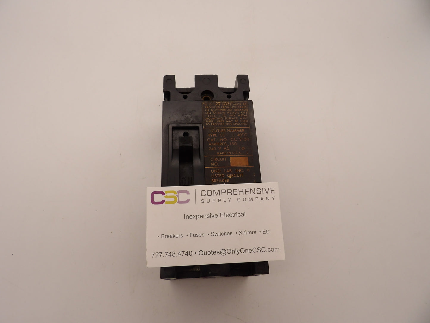 CC2150 - Cutler Hammer 150A Amp 2P Pole 10kA@240V Bolt On Main Circuit Breaker
