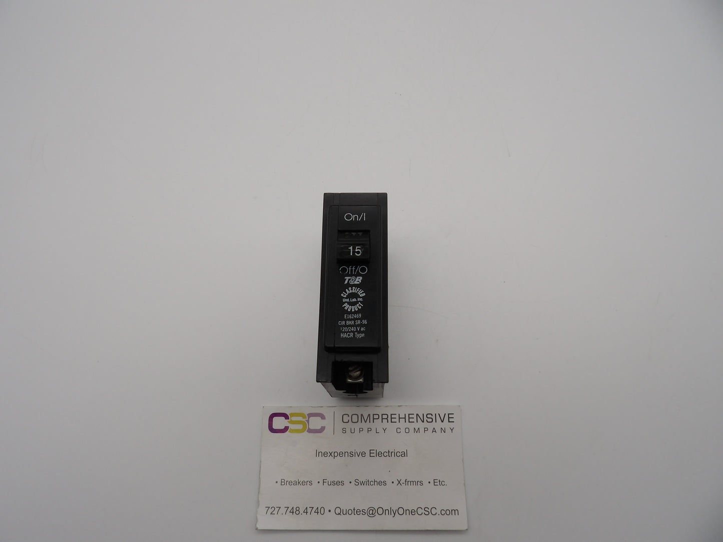 TB115C - T & B 15A Amp 1P Pole 10kA@120/240V Plug On Circuit Breaker