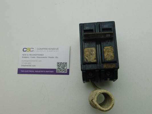 THQL21WY20 - GE 20A Amp 2P Pole 10kA@120/240V Plug On Switching Neutral Circuit Breaker