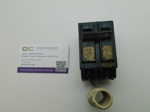 THQL21WY20 - GE 20A Amp 2P Pole 10kA@120/240V Plug On Switching Neutral Circuit Breaker