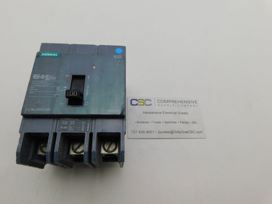 BQD3100 - Siemens 100A Amp 3P Pole 14kA@480Y/277V Bolt On Circuit Breaker W/Gray Label