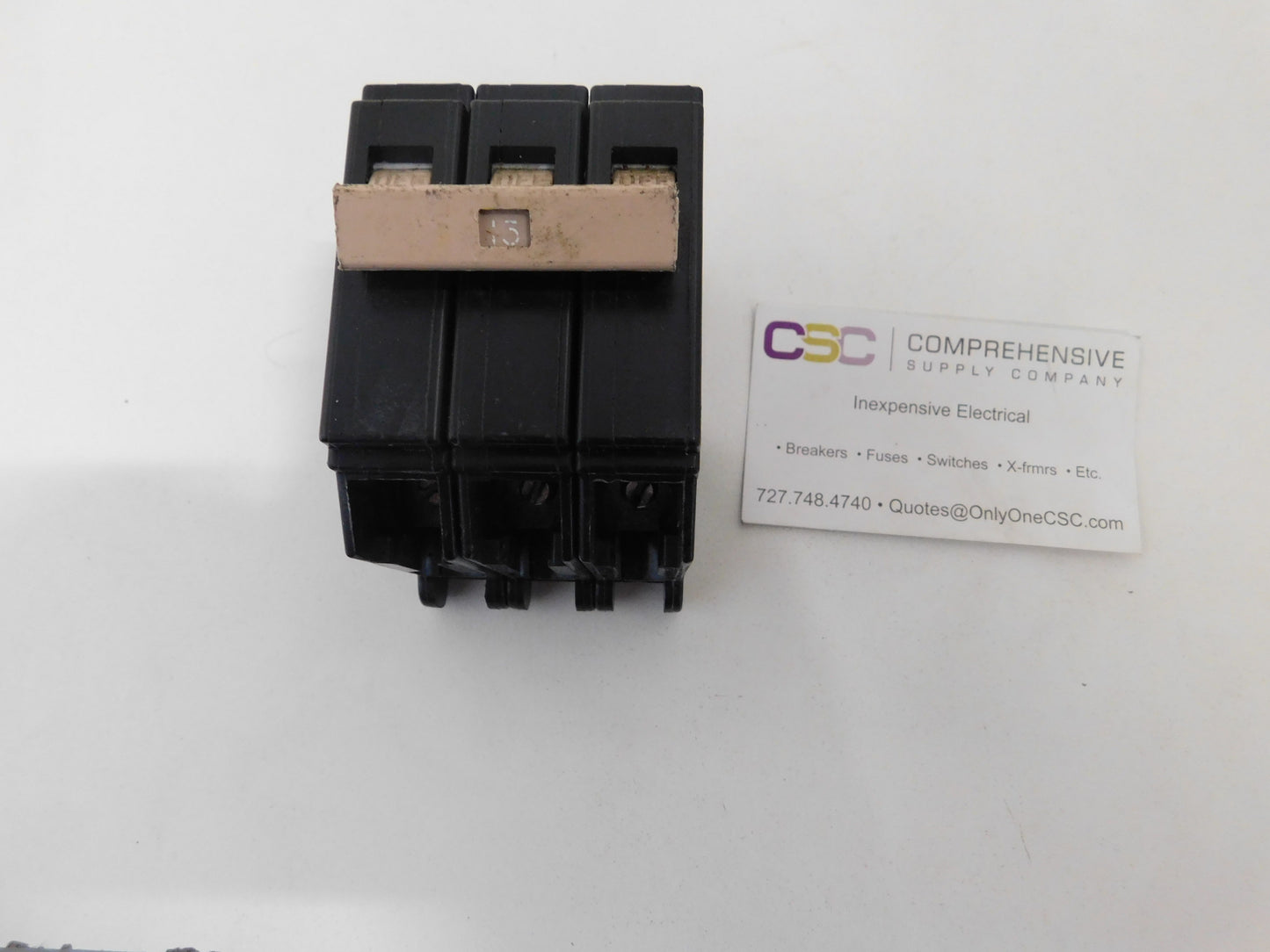 CH315 - Cutler Hammer 15A Amp 3P Pole 10kA@240V Plug On Circuit Breaker