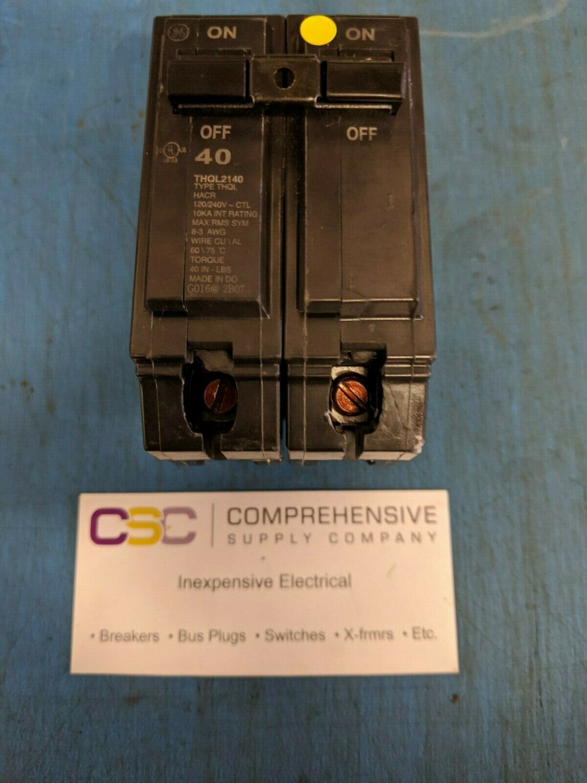 THQL2140 - GE 40A Amp 2P Pole 10kA@120/240V Plug On Circuit Breaker