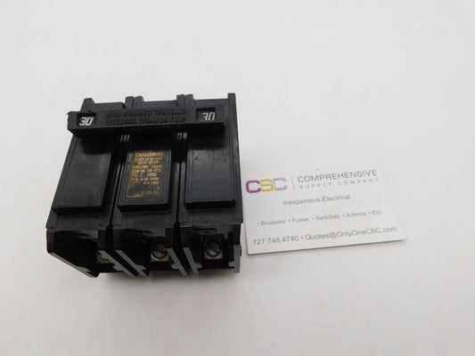 C330 - Challenger 30A Amp 3P Pole 10kA@240V Plug On Circuit Breaker - Older Series