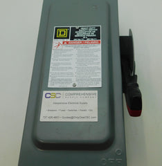 H322N - Square D 60A Amp 3P Pole 240V Nema 1 Fusible Heavy Duty Safety Switch W/Neutral