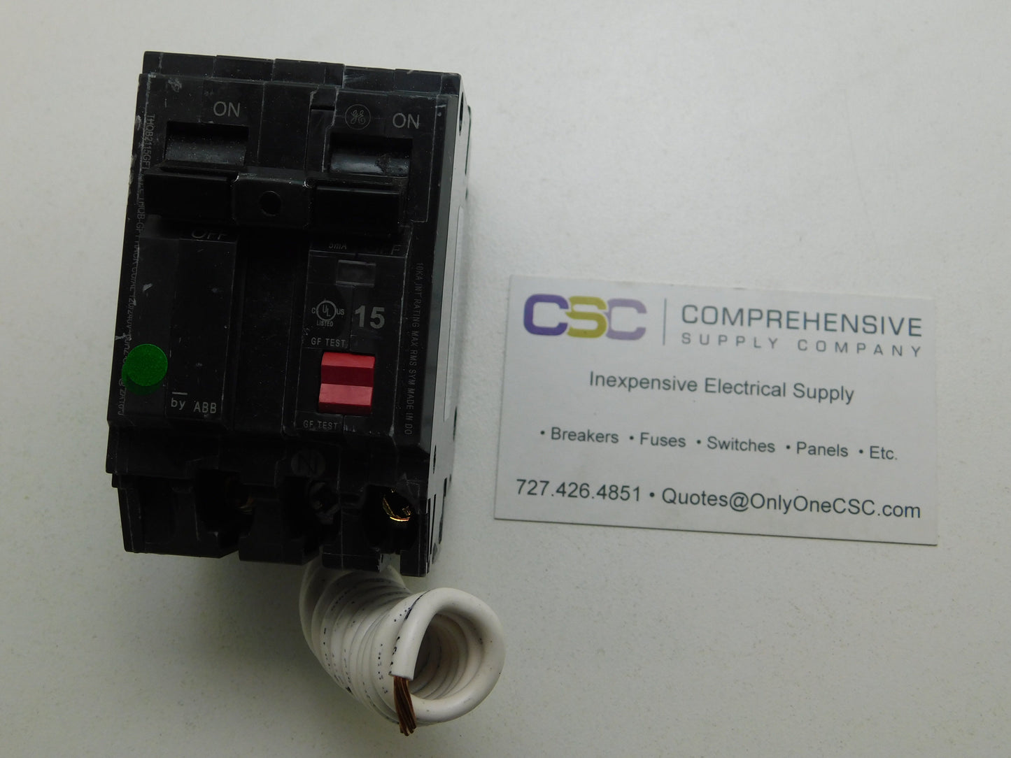 THQB2115GFT - GE 15A Amp 2P Pole 10kA@120/240V Bolt On Ground Fault GFCI Circuit Breaker