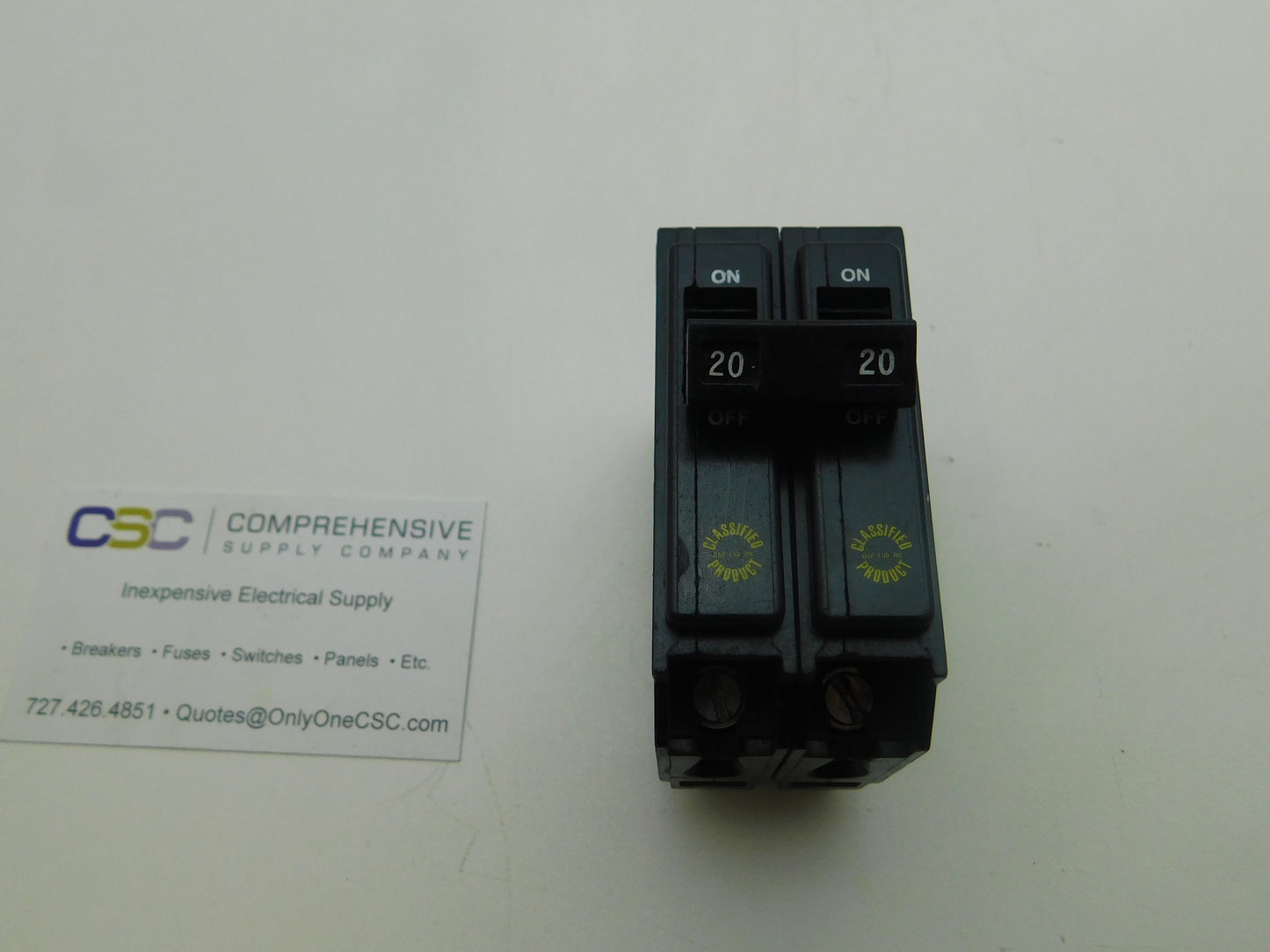 CHQ220 - Cutler Hammer 20A Amp 2P Pole 10kA@120/240V Plug On Circuit Breaker