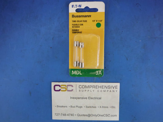 BP-MDL-3 - Bussmann 3A Amp 250Vac Mdl Time Delay Fuses - 2 Pack