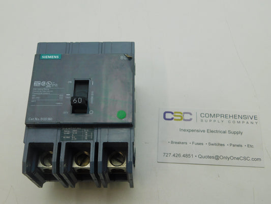 BQD360 - Siemens 60A Amp 3P Pole 14kA@480Y/277V Bolt On Gray Circuit Breaker