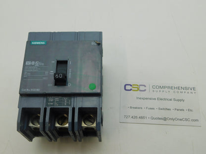BQD360 - Siemens 60A Amp 3P Pole 14kA@480Y/277V Bolt On Gray Circuit Breaker