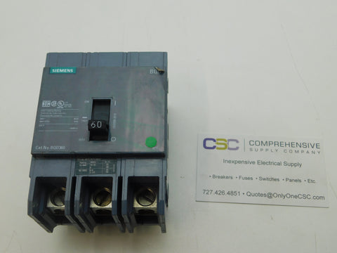BQD360 - Siemens 60A Amp 3P Pole 14kA@480Y/277V Bolt On Gray Circuit Breaker