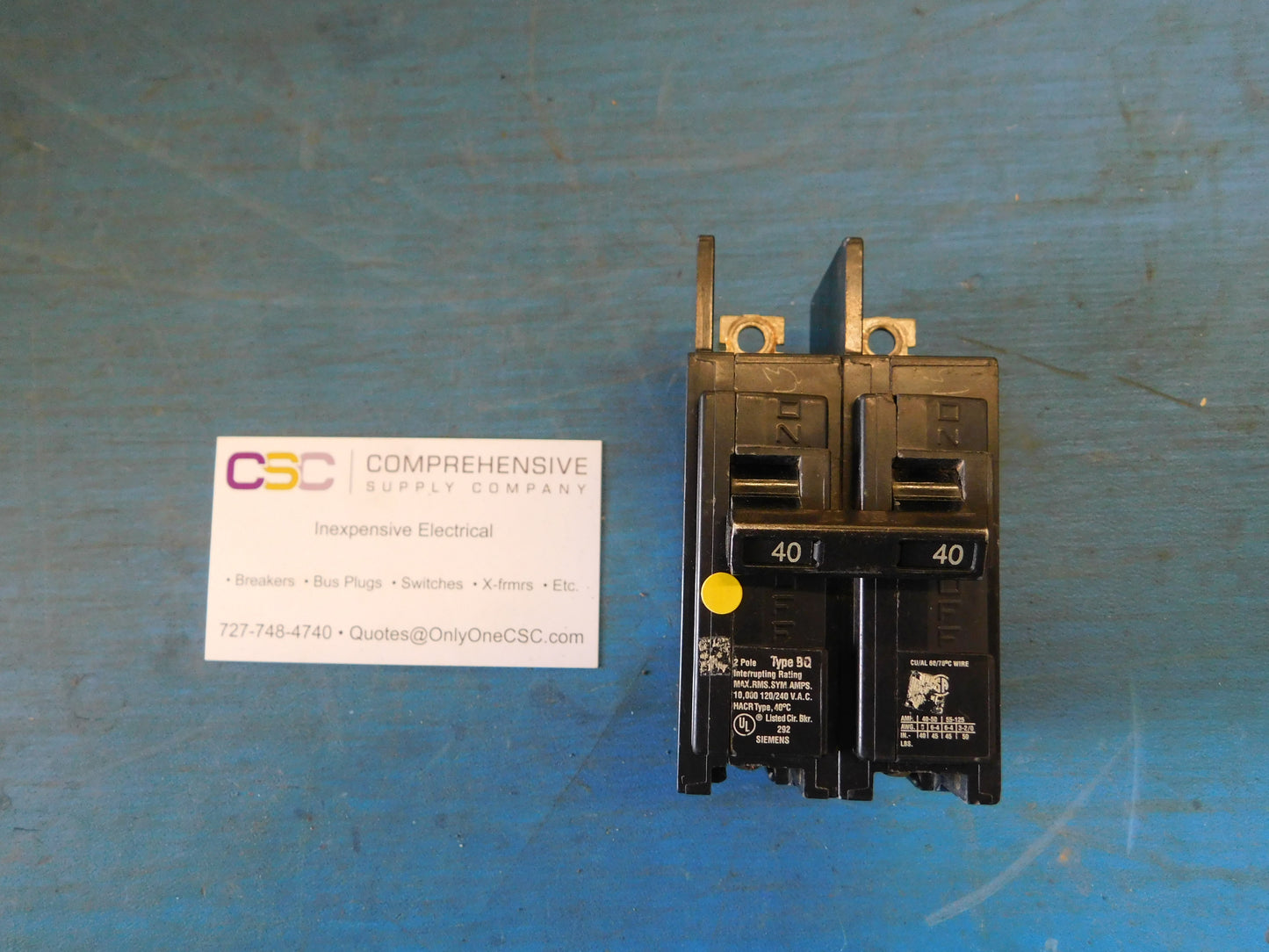 BQ2B040 - Siemens 40A Amp 2P Pole 10kA@120/240V Bolt On Circuit Breaker
