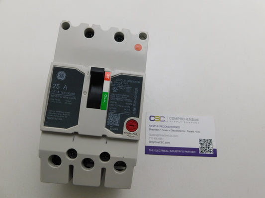 TEYL3025B - GE 25A Amp 3P Pole 65kA@480Y/277V Bolt On Circuit Breaker