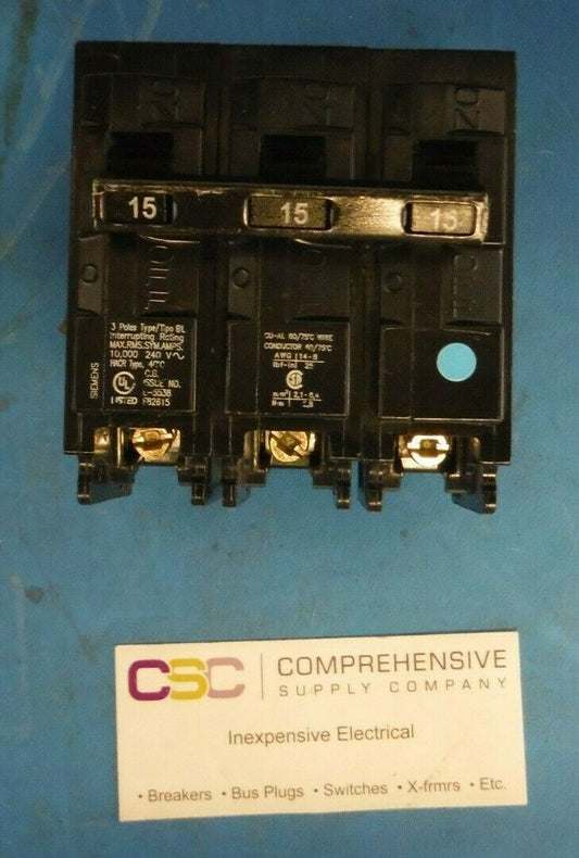 B315 - Siemens 15A Amp 2P Pole 10kA@120/240V Bolt On Circuit Breaker