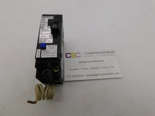 Q120AFC - Siemens 20A Amp 1P Pole 10kA@120V Combo Arc Fault AFCI Circuit Breaker