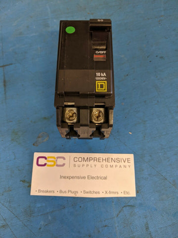 QO250 - Square D 50A Amp 2P Pole 10kA@120/240V Plug On Circuit Breaker
