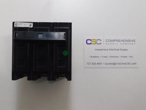 QBHW3100H - Cutler Hammer 100A Amp 3P Pole 22kA@240V Bolt On Quicklag Circuit Breaker