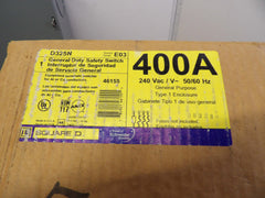D325N - Square D 400A Amp 3P Pole 240V Nema 1 Fusible General Duty Safety Switch