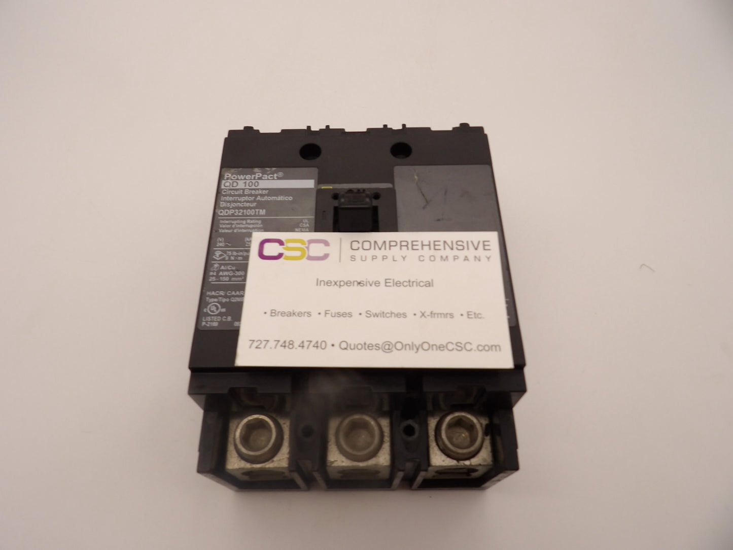 QDP32100TM - Square D 100A Amp 3P Pole 25kA@240V Bolt On Powerpact Circuit Breaker
