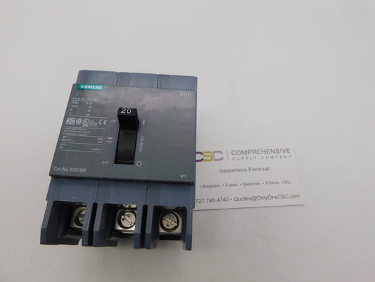 BQD320 - Siemens 20A Amp 3P Pole 14kA@480Y/277V Bolt On Gray Circuit Breaker