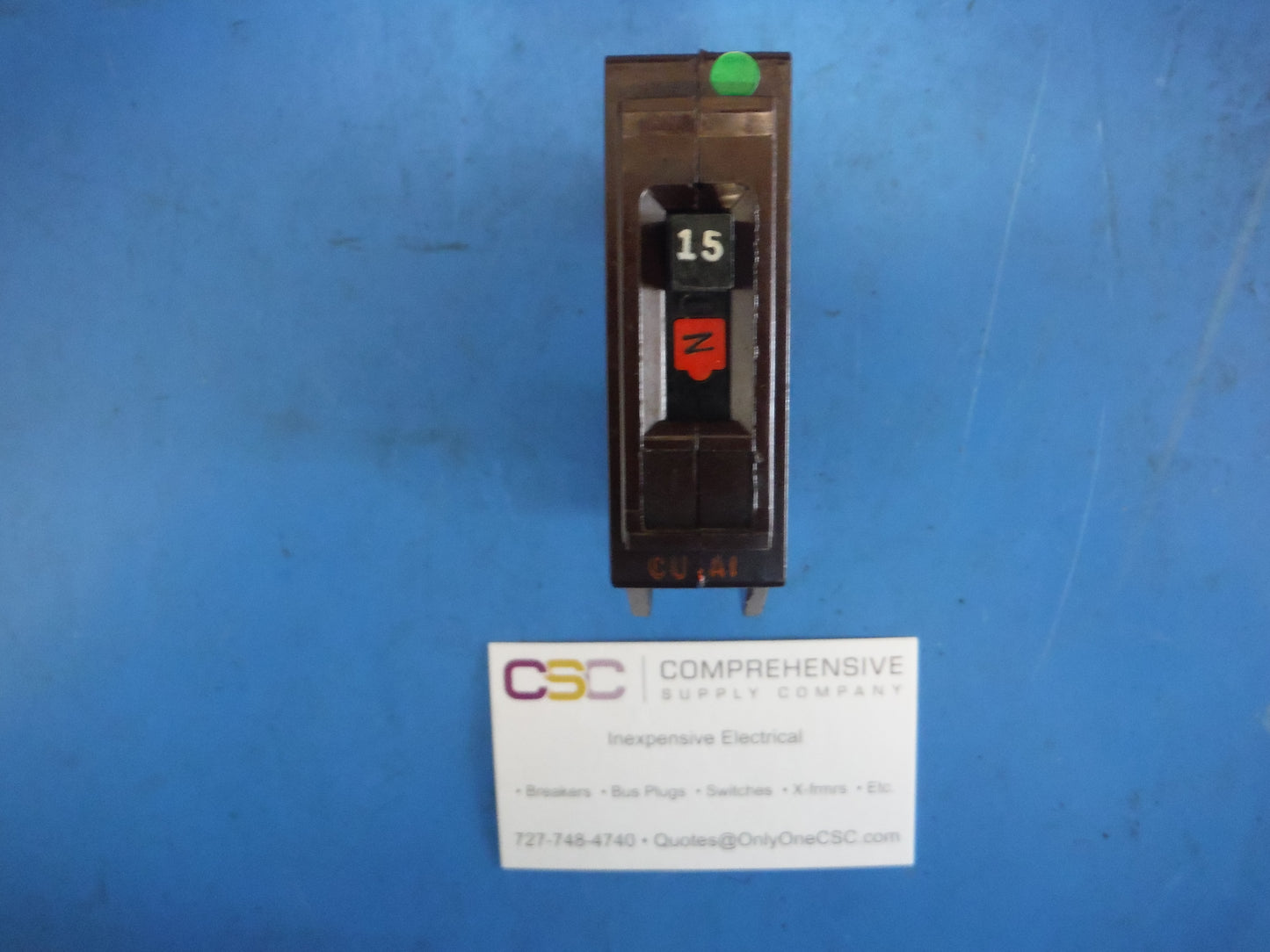 A115 - Wadsworth 15A Amp 1P Pole 10kA@120V Plug On Circuit Breaker W/Metal Foot