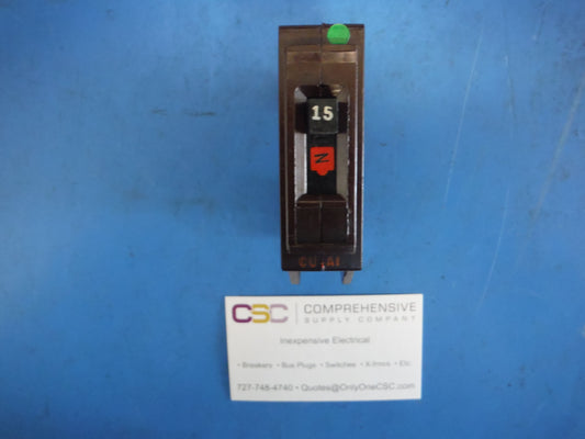 A115 - Wadsworth 15A Amp 1P Pole 10kA@120V Plug On Circuit Breaker W/Metal Foot