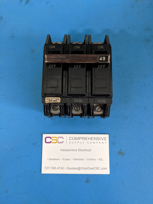 THQC32040 - GE 40A Amp 3P Pole 10kA@240V Feed Through Circuit Breaker - Older Series